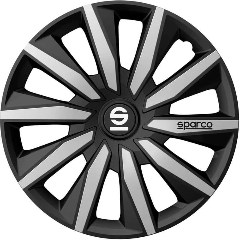 Sparco Wheel Covers Milano - 14-inch - Black/Silver - Set of 4 pieces