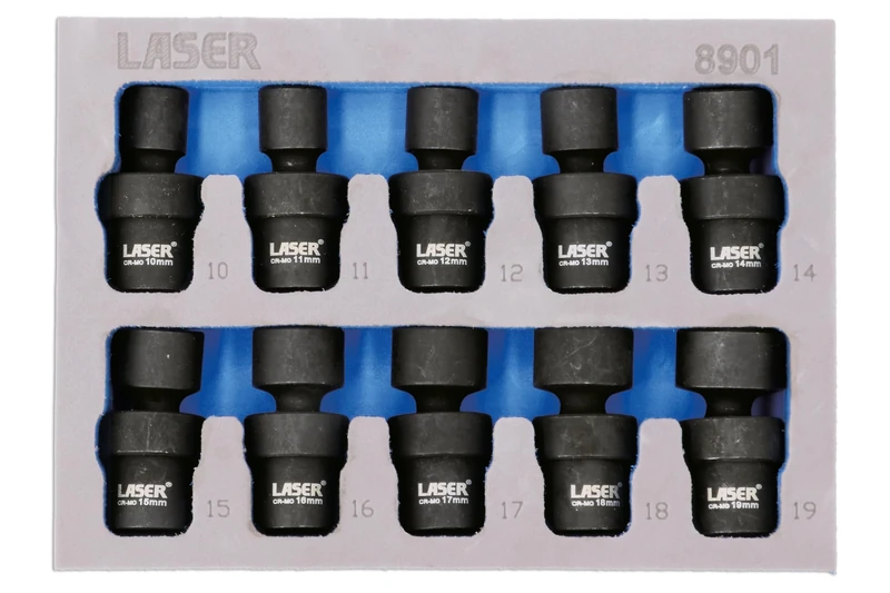 Laser 8901 Impact Universal Joint Socket Set 3/8" D 10pc