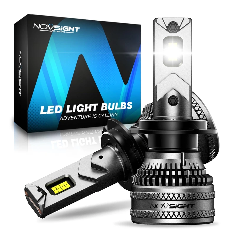NOVSIGHT H7 LED Headlight Bulbs, 45,000LM, 200W, 6500K Brighter, 2 Pack