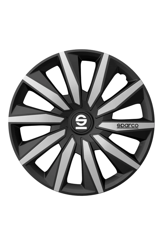 Sparco Wheel Covers Milano - 16-inch - Black/Silver - Set of 4 pieces
