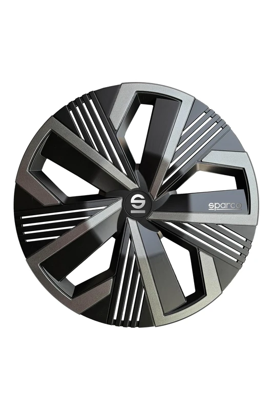 Sparco Set of 4 Hubcaps 14’. Model Nagoya Black/Grey. Sporty design for your car rims. Strong and durable construction.