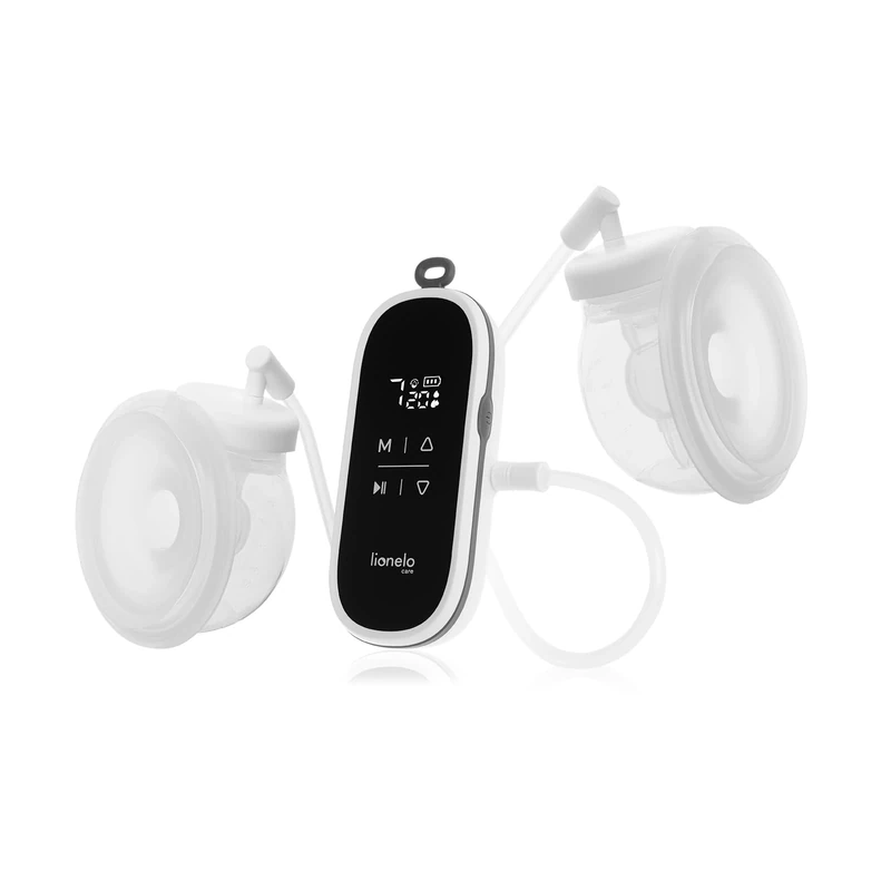 LIONELO Two Free - Electric Hands Free Breast Pump – 3 Massage Modes | 9 Suction Levels | 2 x 150ml Milk Bowls | 4 Silicone Lejken | BPA Free | Rechargeable Double Flask | Quiet, Portable with Timer