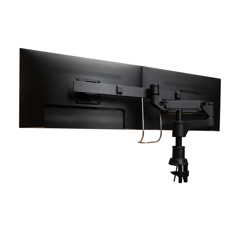 R-Go Caparo Monitor Arm Smartbar, Double PC monitor stand, Desktop mount, Gas spring up to 9 kg, Modular design, Recyclable materials, Black