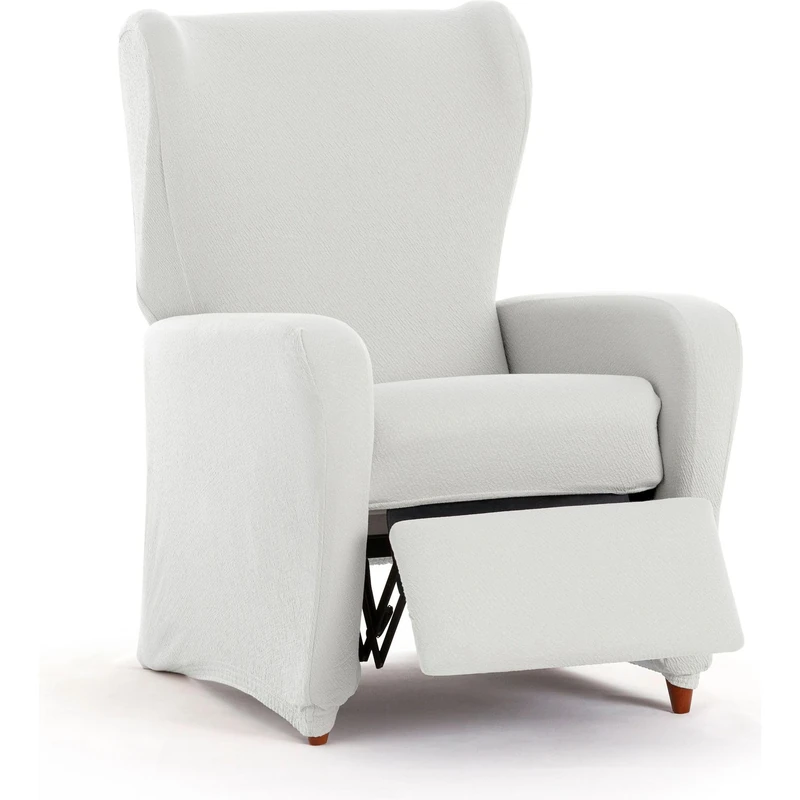 ECOMMERC3 | 4-Piece Bi-Elastic Relax Armchair Cover, Full Protection Against Wear – Breathable and Easy to Install White Armchair Cover, Upholstered Appearance