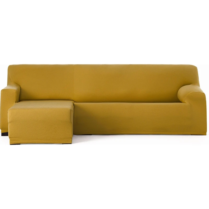 ECOMMERC3 | Chaise longue Cover Short Left Arm Bi-Elastic Breathable – Mustard Colour Chaise Lounge Sofa Cover with Elastic Straps and Foams, Wear Protection - Image 1