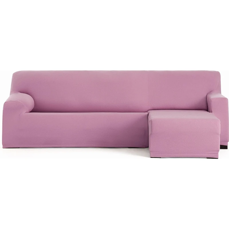 ECOMMERC3 Chaise longue Cover | Short Right Arm Bi-Elastic Breathable Sofa Cover – Pink Chaise Lounge Sofa Cover with Elastic Straps and Foams for Wear-Resistant Protection