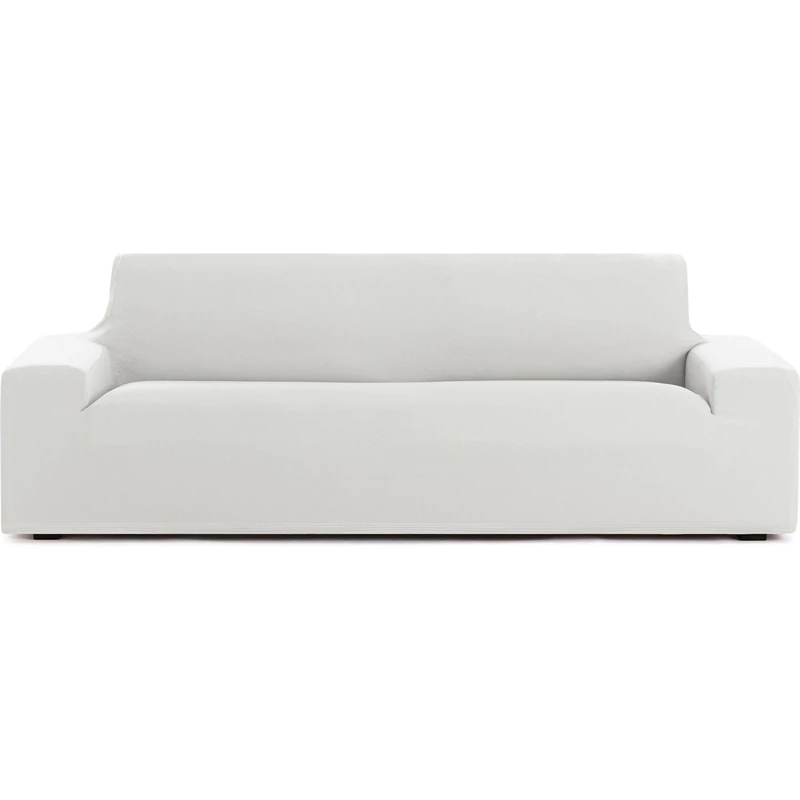 ECOMMERC3 Bi-Elastic Breathable 2 Seater Sofa Cover – White Non-Slip Fit Sofa Cover, Easy to Put on and Remove, Includes Fastening Foams - Image 1