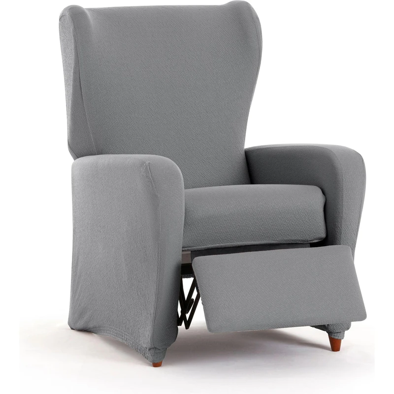 ECOMMERC3 | 4-Piece Bi-Elastic Relax Armchair Cover, Full Protection Against Wear – Grey Armchair Cover Breathable and Easy to Place, Upholstered Appearance