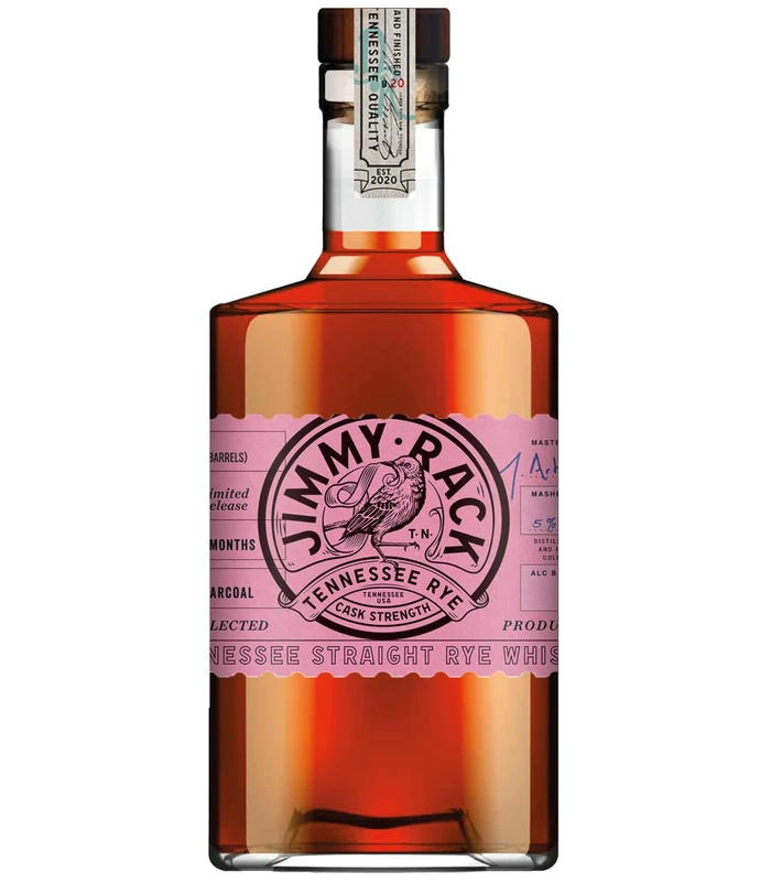 Jimmy Rack Limited Edition Whiskey - Tennessee Rye Whiskey Straight Cask Strength - 70CL, 61.3% ABV - Ideal for Sipping Neat, on the Rocks or Cocktails - Smooth Yet Complex