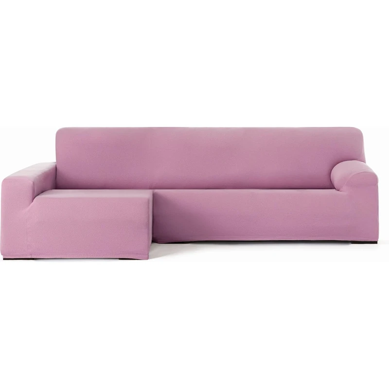 ECOMMERC3 | Chaise longue Cover Left Arm Long Arm Bi-Elastic Breathable – Pink Chaise Lounge Sofa Cover with Elastic Straps and Foams, Wear Protection