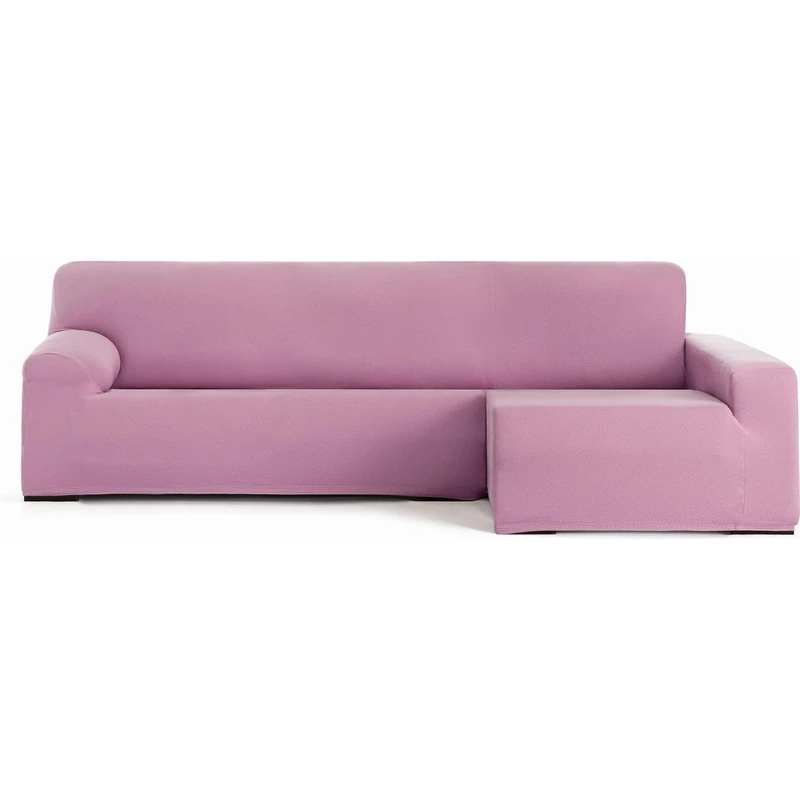 ECOMMERC3 | Chaise longue Cover Long Right Arm Bi-Elastic Breathable – Pink Chaise Lounge Sofa Cover with Elastic Straps and Foams, Wear Protection