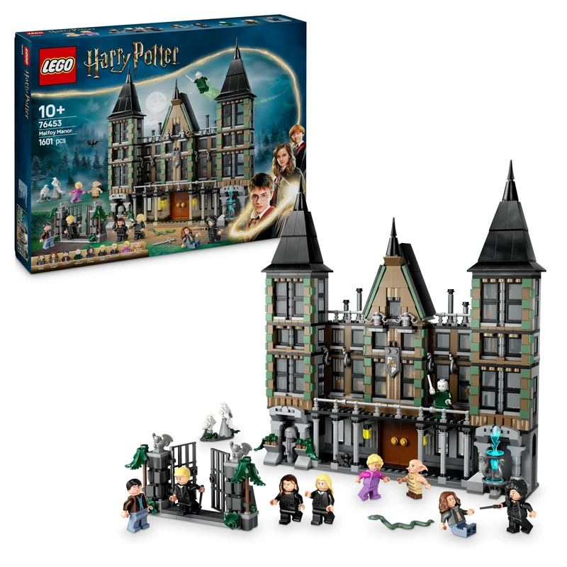 LEGO Harry Potter Malfoy Manor Set, Collectible Building Toy for Kids, Features 9 Character Minifigures Including Dobby, Creative Wizarding World Gift for 10 Plus Year Old Girls & Boys 76453