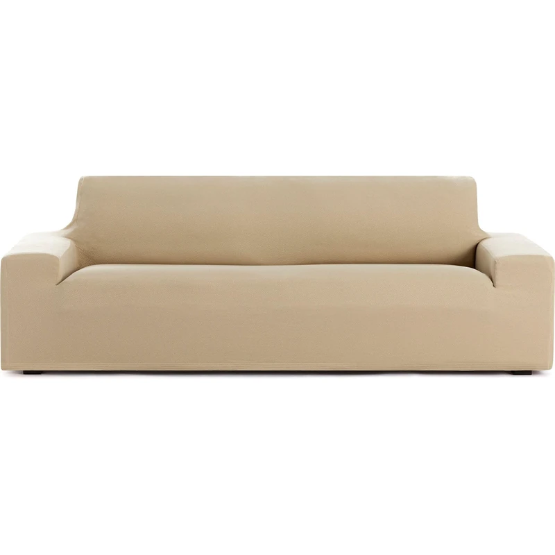 ECOMMERC3 | Bi-elastic Breathable Sofa Cover Size 3 Seater – Non-Slip Fit Sofa Cover, Beige Easy to Put on and Remove, Includes Fastening Foams