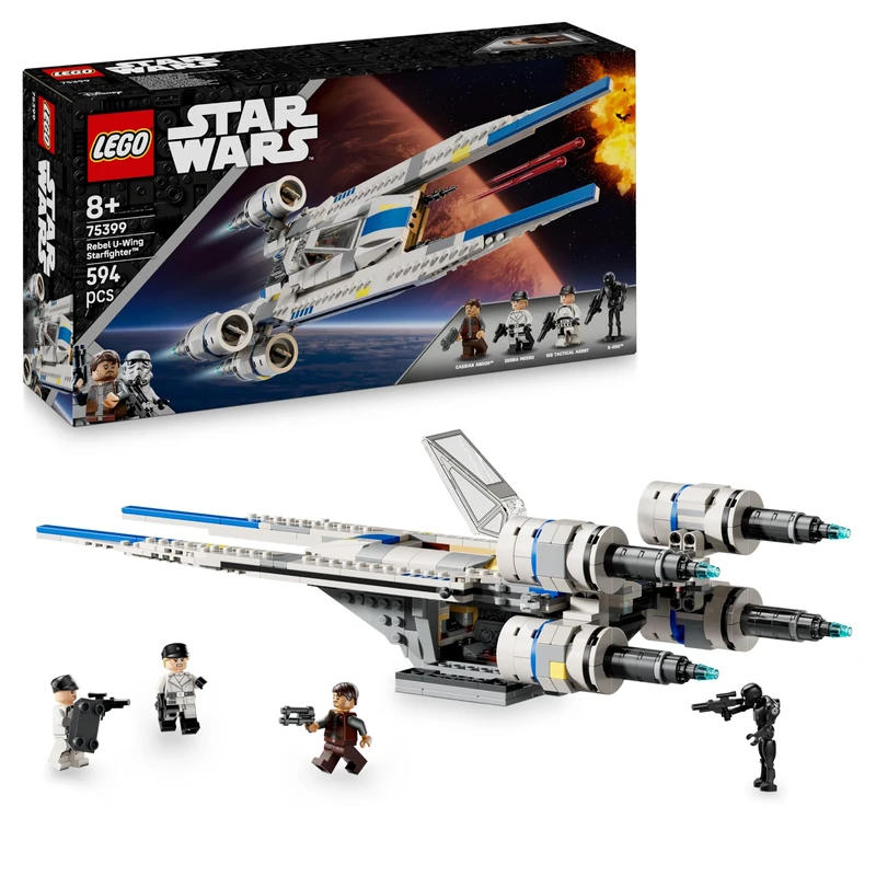 LEGO Star Wars 75399 Rebel U-Wing Starfighter Building Toy with Swing-Wing Function & 3 Minifigures incl. Cassian Andor, Plus a K-2SO Droid Figure - Gift for 8+ Year Old Boys & Andor Season 2 Fans
