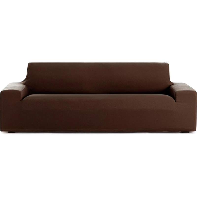ECOMMERC3 | Bi-elastic Breathable Sofa Cover Size 3 Seater – Non-Slip Fit Sofa Cover, Brown Easy to Put on and Remove, Includes Fastening Foams