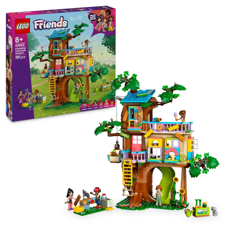 LEGO Friends Friendship Tree House Hangout Toy - incl. 2 Animal Figures, 4 Mini Dolls, a Garden and Toy Food Accessories - Creative Gift for 8+ Year Old Girls - 42652