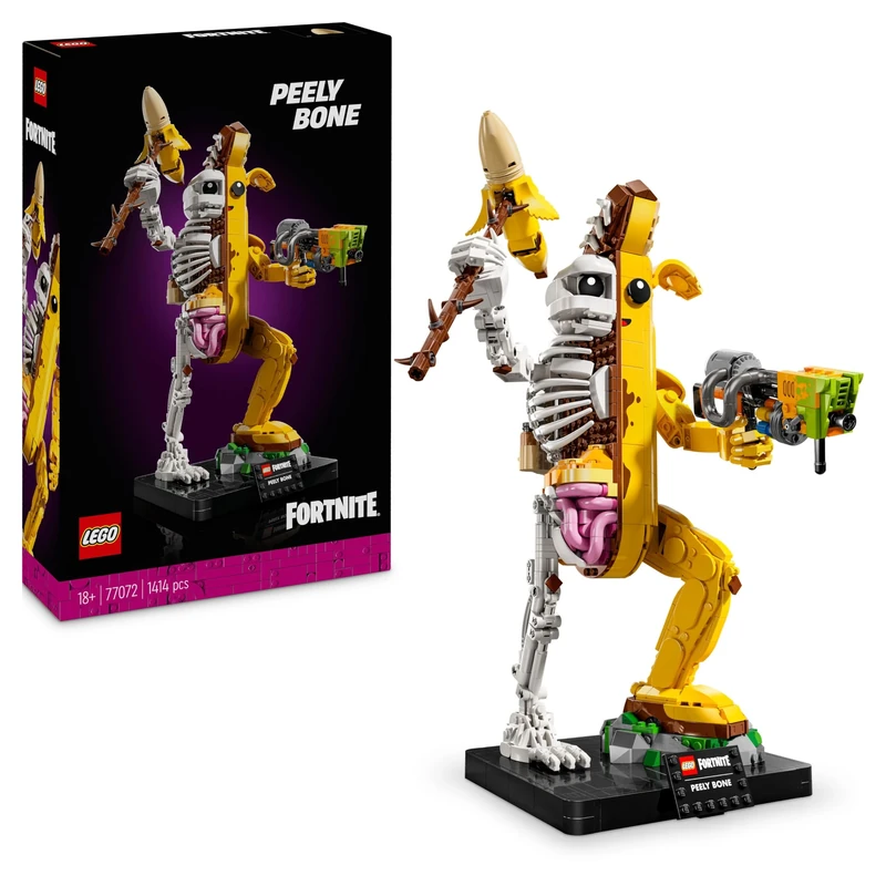 LEGO Fortnite Peely Bone - Incl. Paint Launcher & Peely Pick Pickaxe - Collectible Display Figure for Video Gaming Fans - DIY Building Kit for Adults - Great as Home or Office Decor - 77072