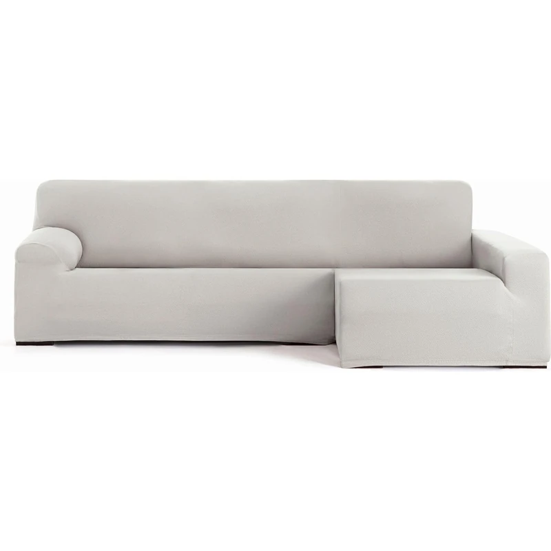 ECOMMERC3 | Chaise longue Cover Long Right Arm Bi-Elastic Breathable – Chaise Lounge Sofa Cover Ecru Colour Adjustment Rubber and Foam Grip, Wear Protection