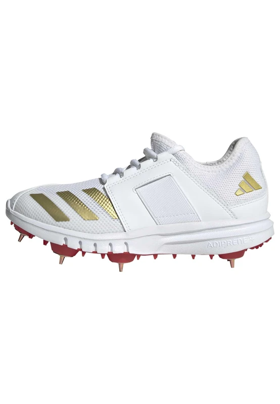 adidas Howzat Spike Junior Cricket Shoes, FTWR White/Gold met./Pure Ruby, 2.5 UK Child