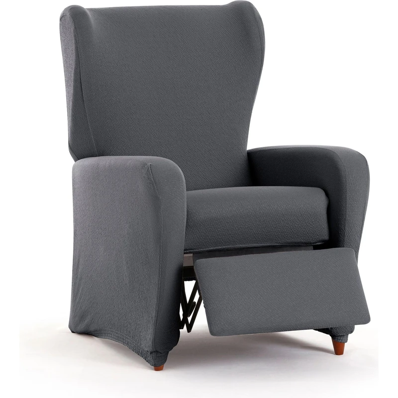 ECOMMERC3 | 4-Piece Bi-Elastic Relax Armchair Cover, Full Protection Against Wear – Breathable and Easy to Install Dark Grey Armchair Cover, Upholstered Appearance