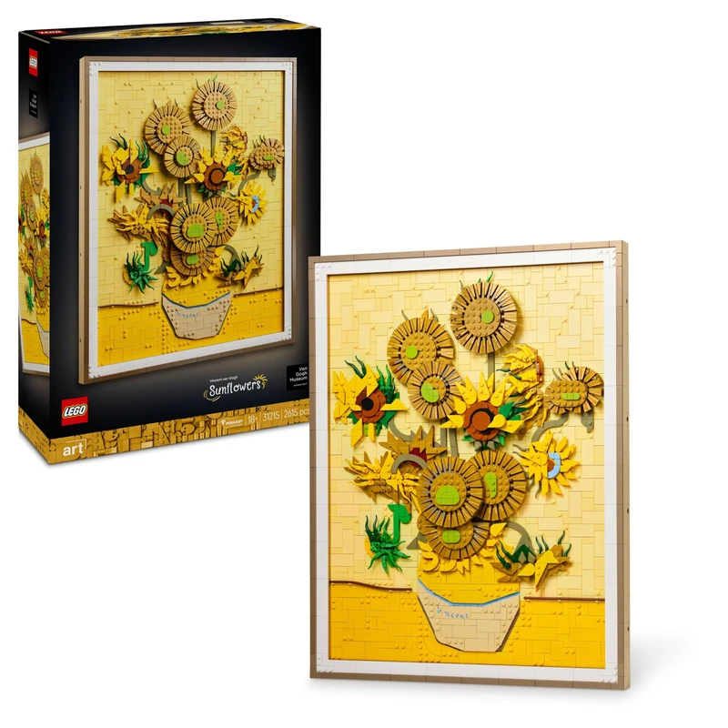 LEGO Art Vincent Van Gogh – Sunflowers - Buildable 3D Flower Painting with Movable Petals - Home or Office Decor DIY Set for Adults - Creative Gift Idea for Art-Loving Women & Men - 31215