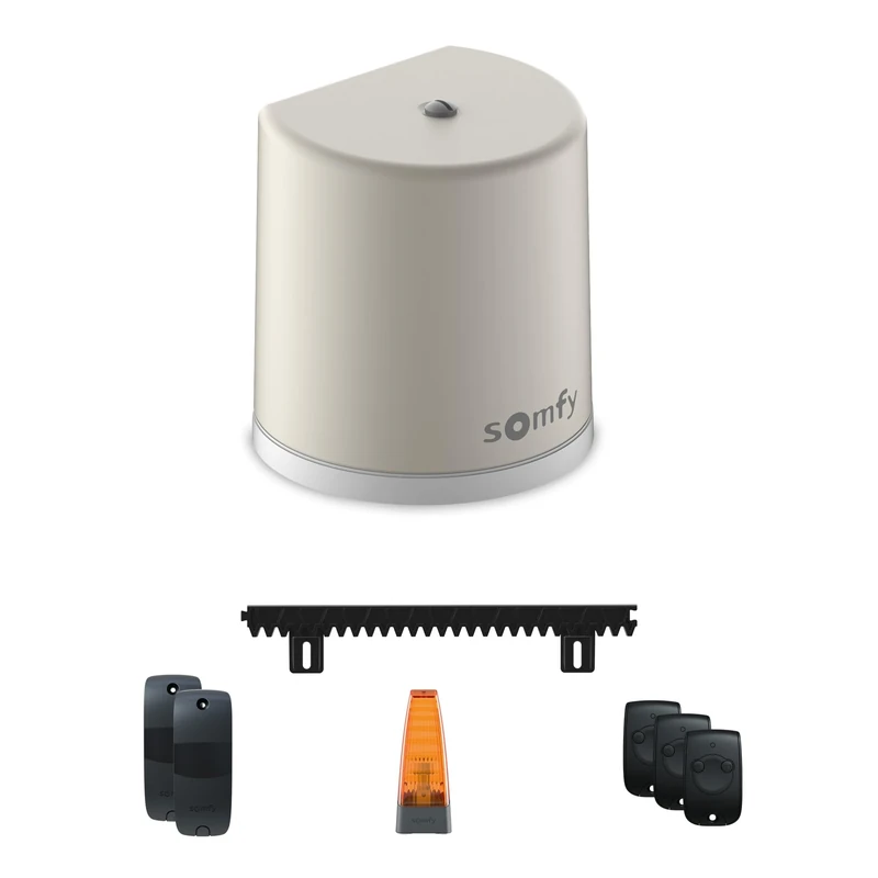 Somfy 1246274 – Freevia Line RTS motorisation for Sliding Gates | Delivered with 3 Keytis Remote Controls, Orange Light, photocells and 4 m Rack | Made in France | Compatible with Tahoma app