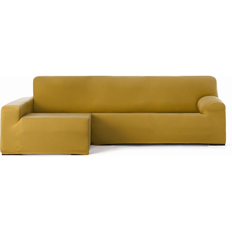 ECOMMERC3 | Chaise longue sofa cover with long arm left arm bi-elastic breathable – mustard colour chaise longue sofa cover with elastic straps and foams to protect against wear and tear