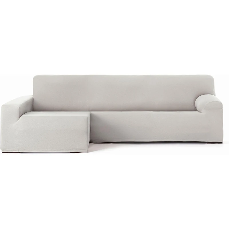 ECOMMERC3 | Chaise longue sofa cover with long arm left arm bi-elastic breathable – chaise longue sofa cover, ecru colour adjustment of rubber and foam for protection against wear and tear