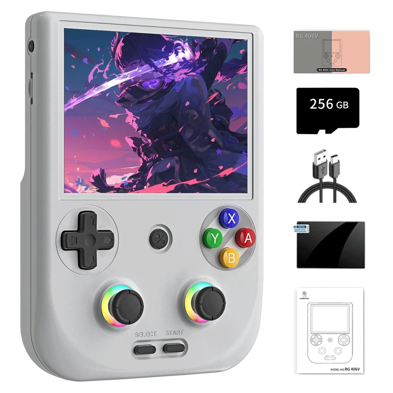 NULA RG406V Retro Handheld Game Console with 256G TF Card / 9000+ Games Android 13 Unisoc T820 Processor, 4 Inch IPS Touch Screen Arcade Video Game Consoles, Supports 5G WiFi Bluetooth