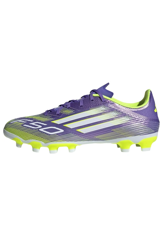 adidas Unisex F50 League Multi Ground Football Boots, Purple Rush/FTWR White/Lucid Lemon, 10 UK