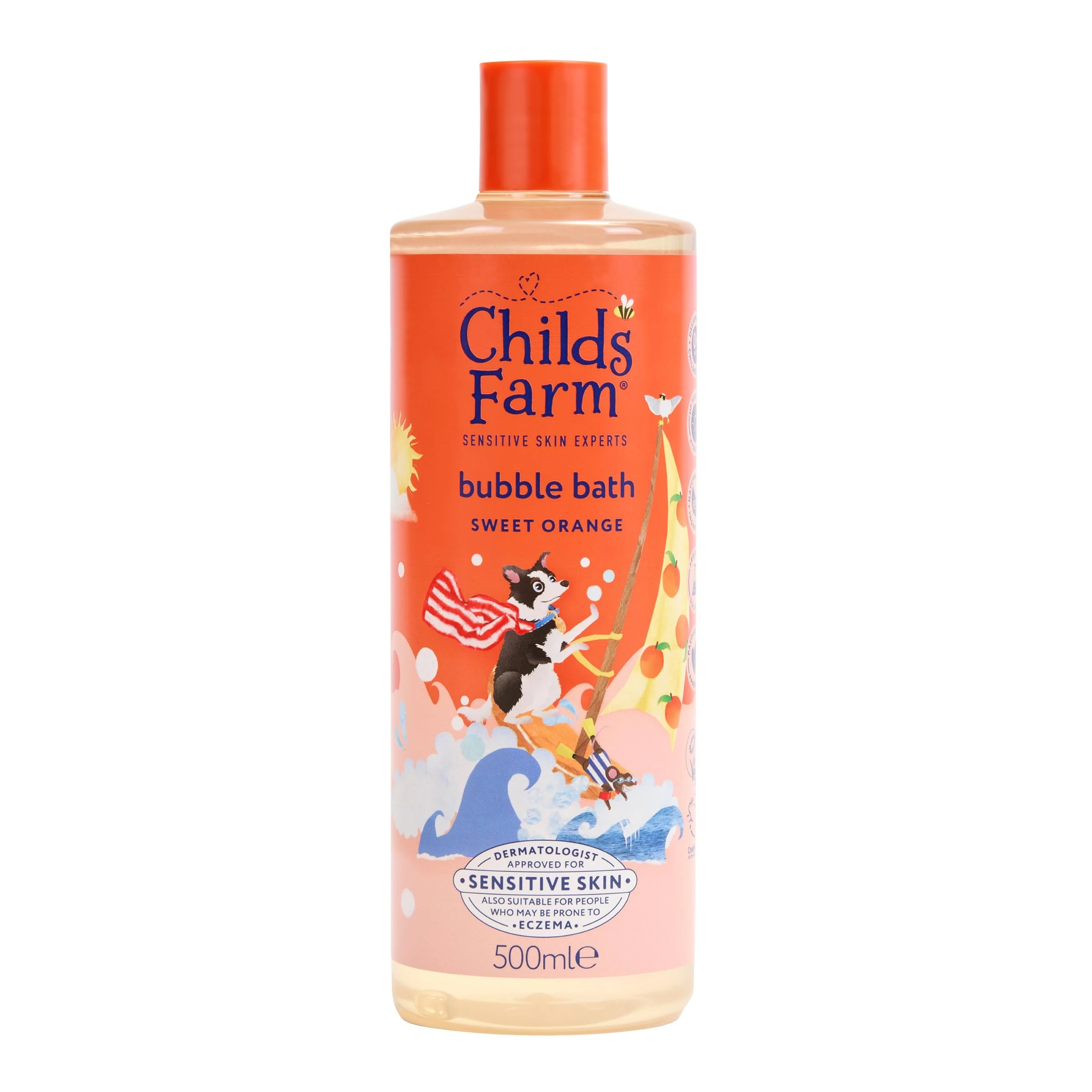 Childs Farm Kids Bubble Bath, Sweet Orange | Gently Cleanses & Soothes | Suitable for Dry, Sensitive Skin, 500ml