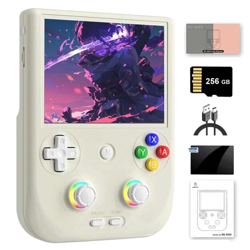 NULA RG406V Retro Handheld Game Console with 256G TF Card / 9000+ Games Android 13 Unisoc T820 Processor, 4 Inch IPS Touch Screen Arcade Video Game Consoles, Supports 5G WiFi Bluetooth
