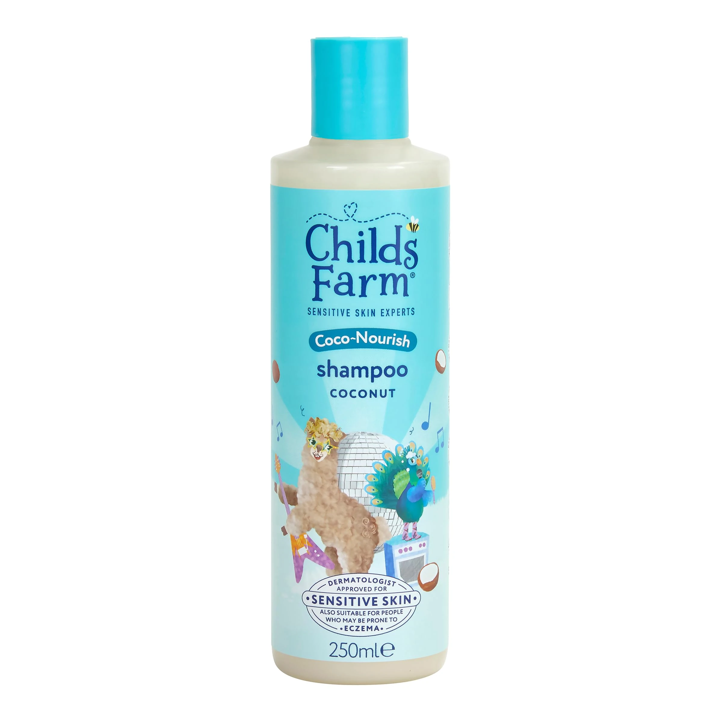 Childs Farm Coco-Nourish Shampoo, Gently Cleanse Dry and Curly Hair, Tear Free, Coconut, Kids, 250ml