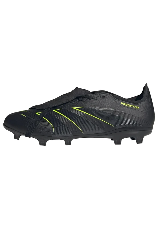 adidas Unisex Predator League Fold-Over Tongue Firm Ground/Multi Ground Football Boots, Core Black/Carbon/Lucid Lemon, 11 UK