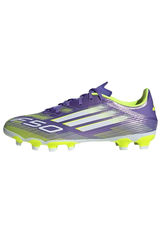 adidas Unisex F50 League Multi Ground Football Boots, Purple Rush/FTWR White/Lucid Lemon, 13 UK