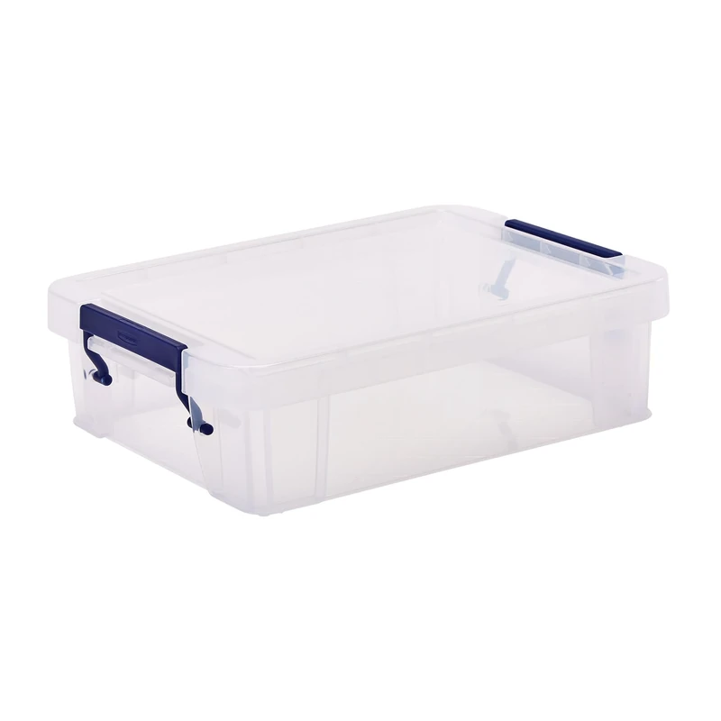 BANKERS BOX Storage Box 2.3L (10 Pack) - BPA-Free, Stackable Plastic Organizer with Clip-Lock Lid, Impact-Resistant & Fully Recyclable for Home & Office Supplies