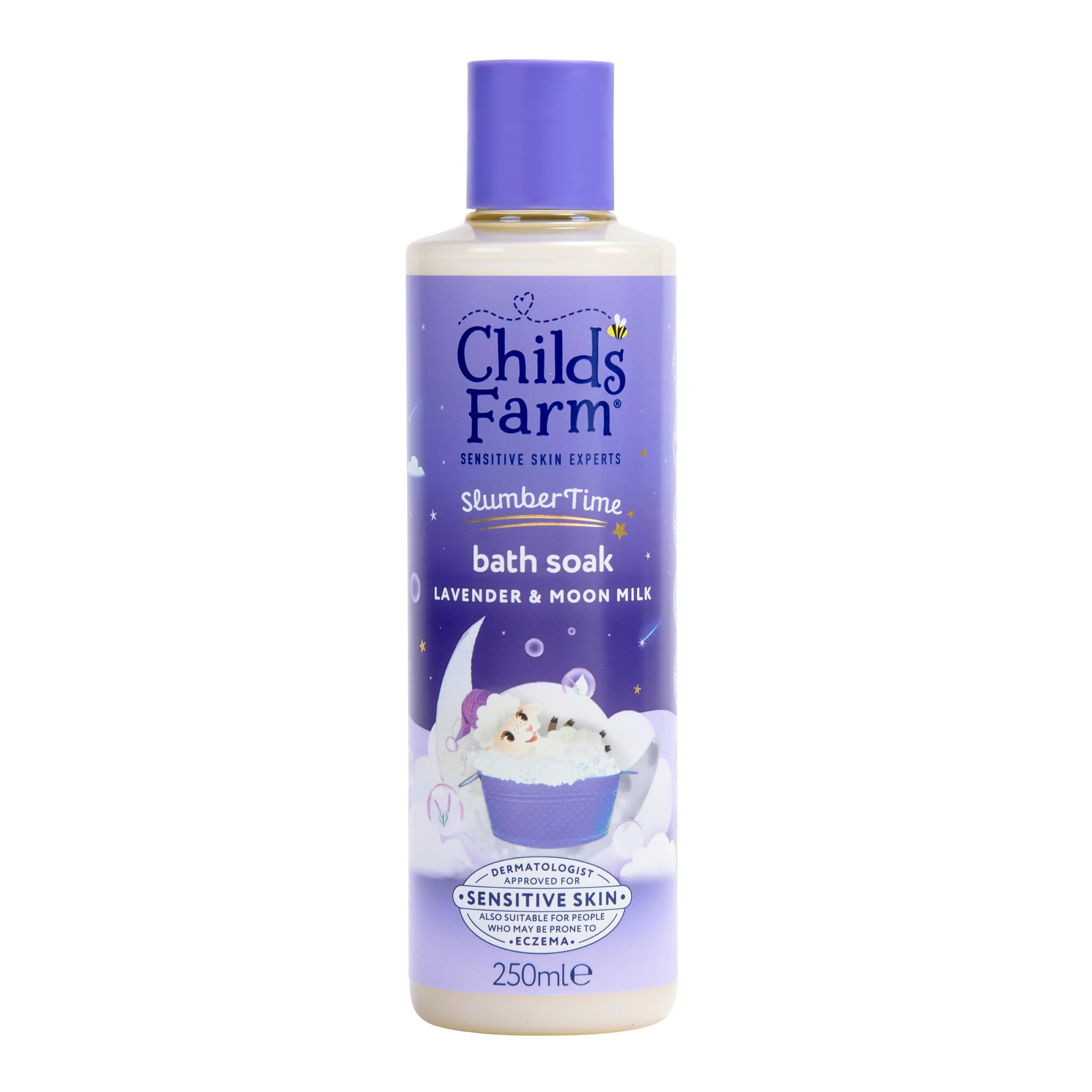 Childs Farm SlumberTime Sleep Bath Soak, Calming Lavender & Moon Milk | Soothing & Hydrating | Suitable for Newborns with Dry, Sensitive Skin, 250ml