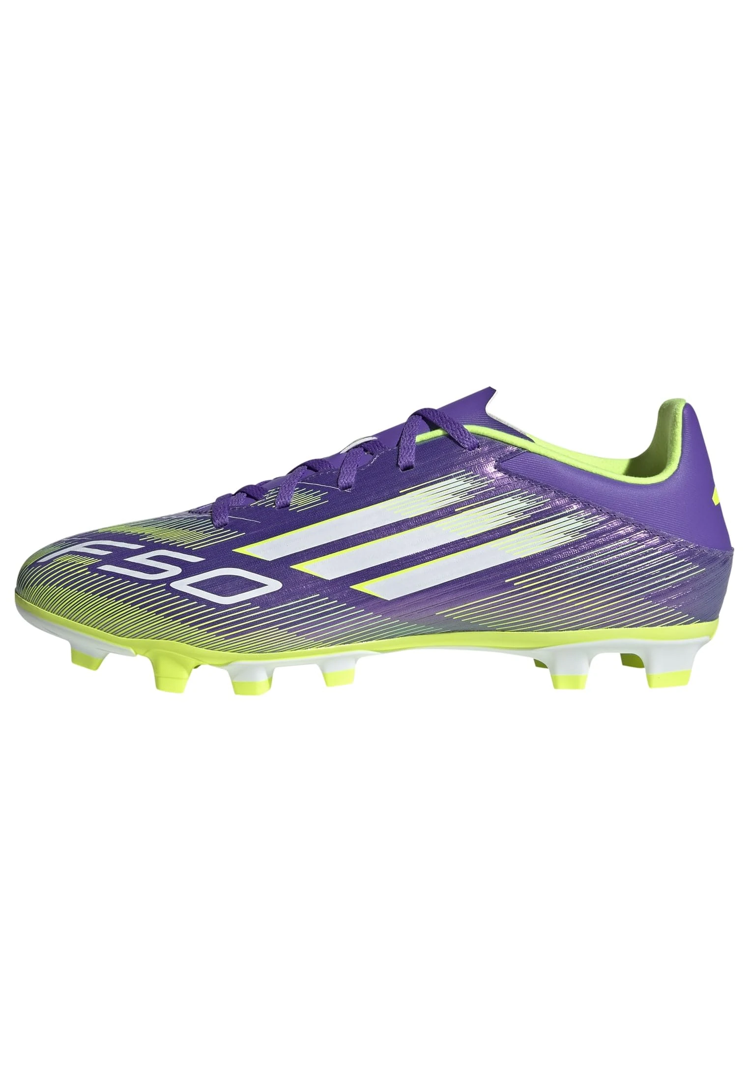 adidas Unisex F50 Club Firm Multi Ground Football Boots, Purple Rush/Cloud White/Lucid Lemon, 6.5 UK