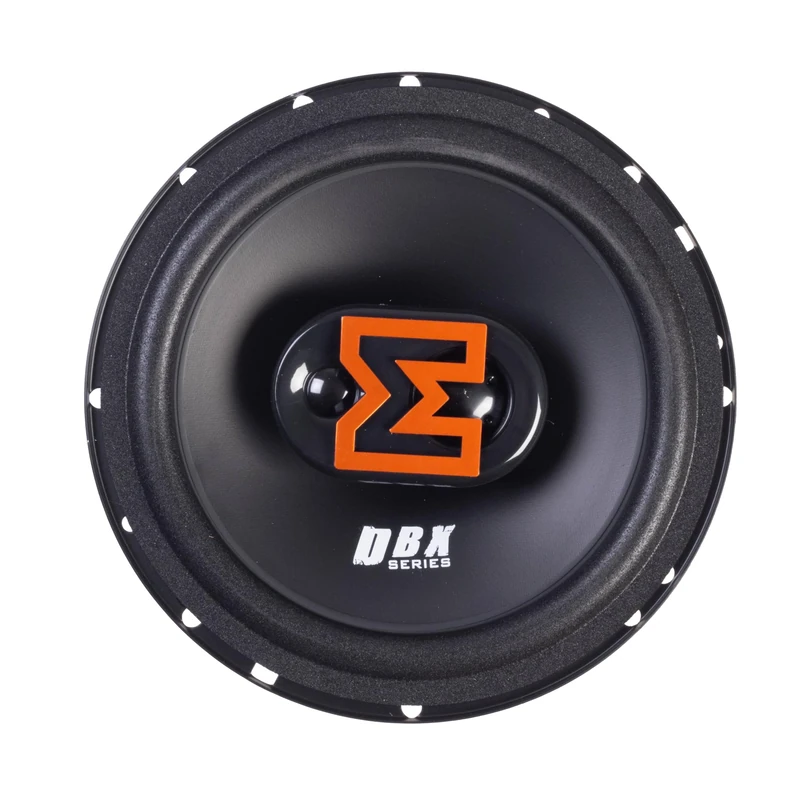 EDGE EDBX6 6.5” inch (16.5cm) 3 way Coaxial speaker - 90/180 W, Black and Orange. Includes Grilles, Sold in Pairs