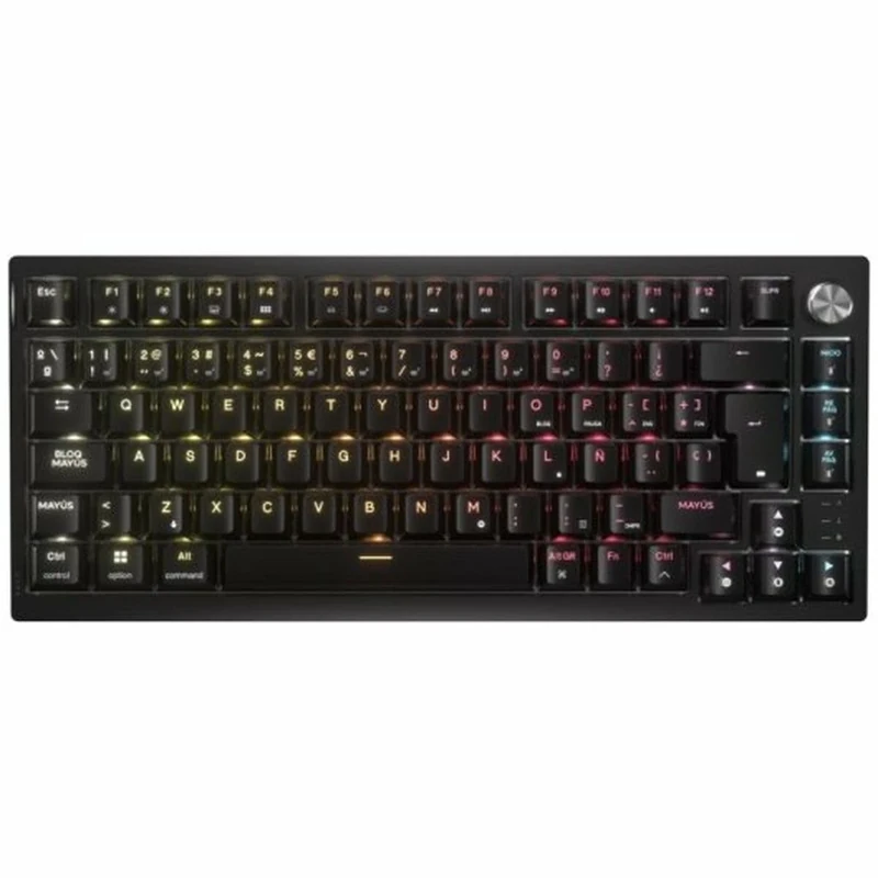 Corsair K65 Plus Wireless 75% RGB Hot Swappable Mechanical Gaming Keyboard - MLX Fusion Touch Switches Pre-Lubricated - PBT Keycaps - QWERTY ES - Black