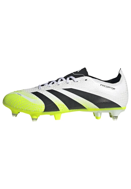 adidas Unisex Predator League Soft Ground Football Boots, Cloud White/Core Black/Lucid Lemon, 9 UK