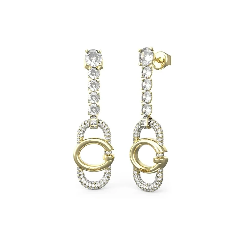 Guess JUBE04507JWYGT-U Women's Earrings G Logo Gold, Crystal