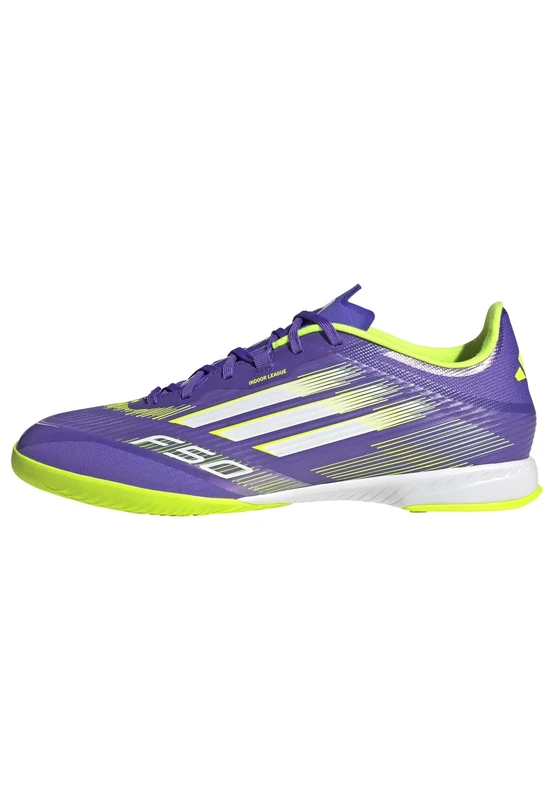 adidas Unisex F50 League Indoor Football Boots, Purple Rush/Cloud White/Lucid Lemon, 12 UK