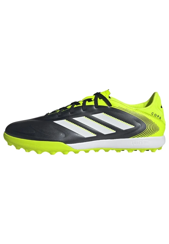 adidas Unisex COPA Pure III League Turf Football Boots, Core Black/Cloud White/Lucid Lemon, 8.5 UK