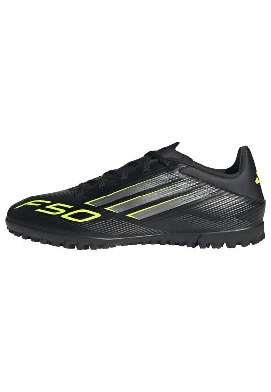 adidas Unisex F50 Club Turf Football Boots, core Black/Iron met./Lucid Lemon, 13 UK