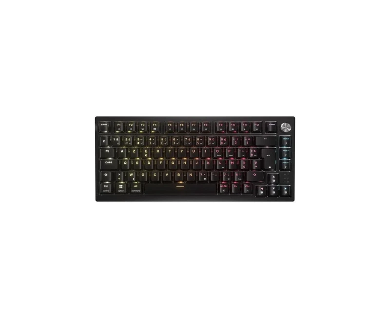 Corsair K65 Plus Wireless 75% RGB Hot Swappable Mechanical Gaming Keyboard - MLX Fusion Pre-Lubricated Touch Switches - PBT Key Caps - AZERTY FR - Black