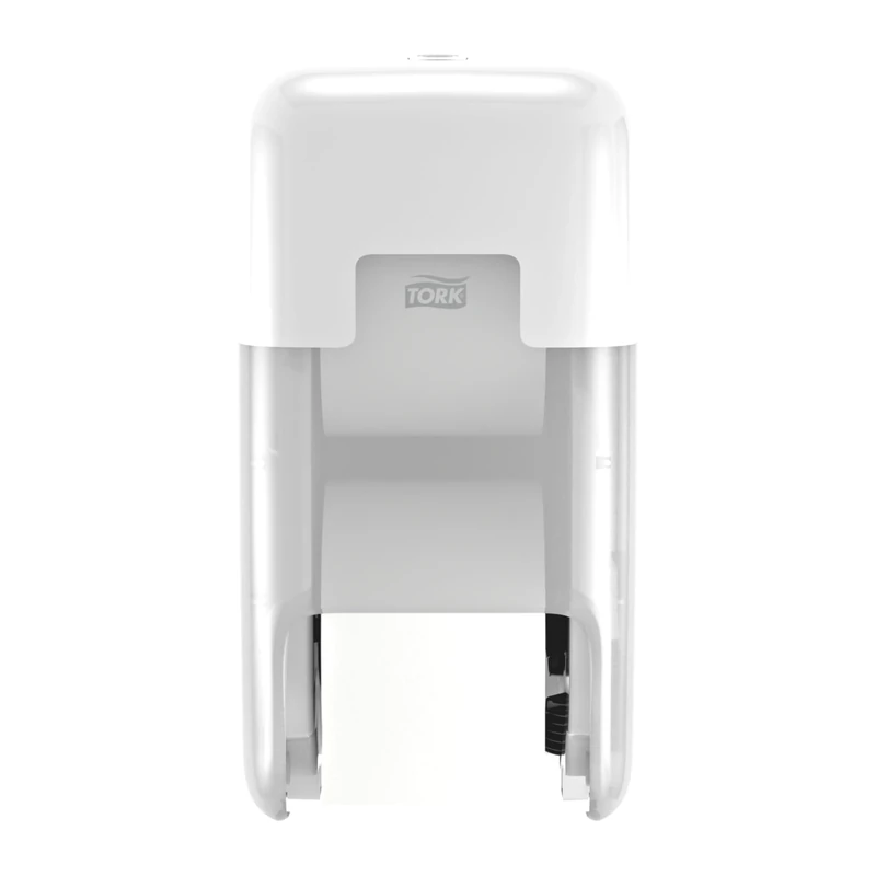Tork OptiServe 2-Roll Coreless Toilet Paper Dispenser White T7, Vertical Dispenser, Elevation Design, 558041