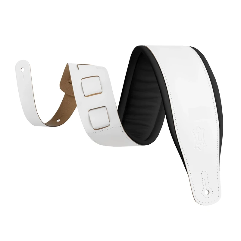 Levy's Leathers Amped Leather Series 3" Wide Top Grain Leather Guitar Straps; White and Black Panda (M26PD-WHT_BLK)