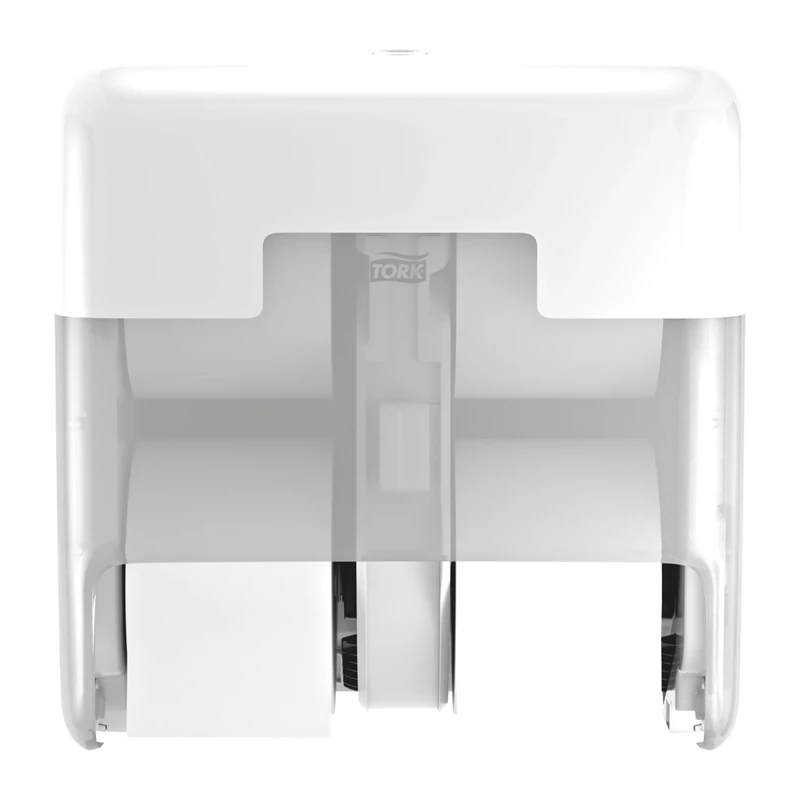 Tork OptiServe 4-Roll Coreless Toilet Paper Dispenser White T7, Vertical Dispenser, Elevation Design, 558051