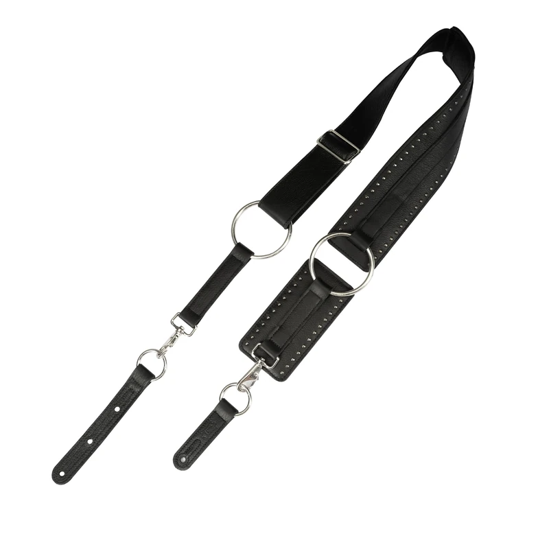 Levy's Leathers Baldric Series 3" Wide Genuine Leather Guitar Strap; Distressed Black (MDST15BC-BLK)